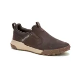 Zapatillas Caterpillar sin cordones, color marrón oscuro, con capellada de cuero y suela de goma con tecnología Hex.