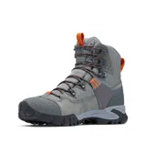 Bota de trekking Columbia Geoterra Outdry, color gris con detalles en naranja.