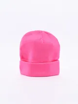 Gorro de lana tejido color fucsia.