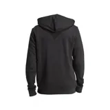 Buzo hoodie Adidas negro con logo trifolio blanco bordado en el pecho y bolsillo tipo canguro.