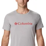 Remera de hombre Columbia de manga corta, color negro, con logo de la marca estampado en el pecho y en la manga.