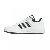 Championes Adidas Forum Low CL, color blanco con detalles en negro, con las tres tiras características de la marca en los laterales.