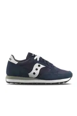 Zapatillas deportivas en color azul marino con detalles en gris y blanco, diseño retro.