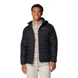 Campera de plumas Columbia Delta Ridge II Down, color negro, con capucha y forro termorreflectante Omni-Heat. Resistente al agua y con tecnología Heat Seal para mantener el calor.