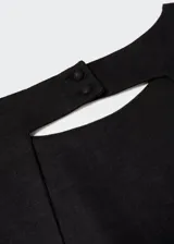 Vestido corto de mezcla de lino, con diseño recto, tirantes anchos y escote en la espalda.