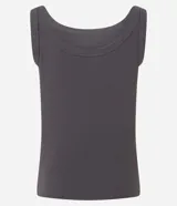 Musculosa negra de rib de algodón, con escote redondo.