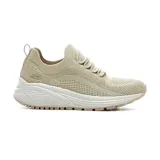 Championes Skechers BOBS Sport Sparrow 2.0 Allegiance Crew color beige, de malla knit suave y tejida, con cordones elásticos, diseño monocromático y plantilla SKECHERS Memory Foam.