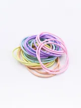 Pack de 24 gomitas de pelo elásticas de colores pastel.