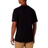 Remera de hombre Columbia de manga corta, color negro, con logo de la marca estampado en el pecho y en la manga.