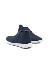 Botín Chelsea de lana merino color gris claro con suela blanca de EVA.