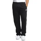 Pantalón de jogging Umbro de felpa color negro, con cintura elástica y logo estampado en blanco.