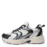 Championes urbanos Miss Carol modelo Misuri, color beige con detalles en blanco y negro, confeccionados en material sintético y textil.