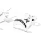 Caravanas de plata 925 con diseño de luna, de 0.8 cm de diámetro.
