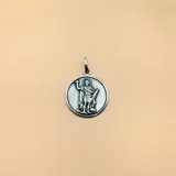 Dije medalla circular de plata 925 con la imagen de San Expedito grabada.