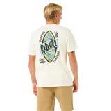 Remera blanca de algodón con logo Rip Curl estampado en el pecho.