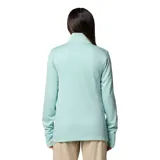 Campera polar Columbia con cierre frontal, bolsillos laterales con cierre y orificios para pulgares.