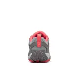 Championes de senderismo Merrell Crosslander 3, color gris con detalles en rosa. Capellada de cuero de ante y malla transpirable, cierre de cordones, puntera sintética protectora, forro de malla transpirable, plantilla de espuma EVA reciclada, amortiguación Merrell Air Cushion en el talón, arco de nylon moldeado, entresuela de espuma EVA y suela de goma adherente Merrell.