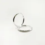 Par de aros tipo argolla en plata 925, de 20mm de diámetro y 2mm de ancho.