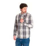 Camisa de hombre a cuadros, de manga larga, con bolsillo en el pecho.