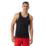 Musculosa deportiva negra con logo de New Balance reflectivo en el pecho.
