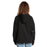 Canguro negro de Volcom, diseño sencillo con logo discreto y bolsillos delanteros.