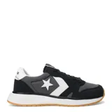 Championes Converse Omni Trainer OX unisex, color negro, gris y blanco, con logo estrella en el lateral, capellada de gamuza y malla, amortiguación CX Foam y suela de goma con relieve Star Chevron.