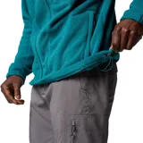 Campera polar Columbia Fast Trek II, color azul petróleo, con cierre frontal completo, cuello alto, bolsillos laterales con cierre y bolsillo en el pecho con cierre.