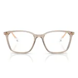 Armazones para lentes de receta Armani Exchange modelo 3120, color gris topo con patillas color naranja. Marco cuadrado de acetato.