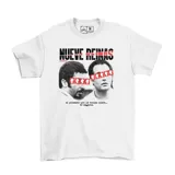 Remera blanca de algodón con estampado de la película Nueve Reinas.