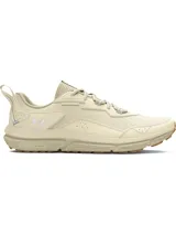 Zapatillas de running Under Armour Charged Verssert 2 para mujer, color gris oscuro y negro con detalles en rosa.