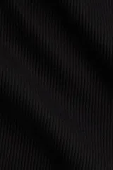 Top strapless negro de punto acanalado de algodón con forro parcial.