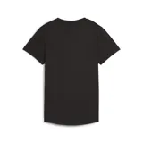 Remera deportiva Puma color negro, de corte clásico, con cuello en V y logo estampado en el pecho.