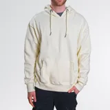 Hoodie grueso estilo oversize color crudo, con capucha y bolsillo frontal.