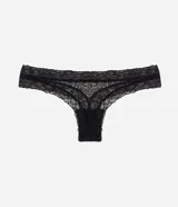 Bombacha bikini hilo de encaje floral color verde agua.