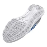 Zapatillas de running Under Armour Charged Rogue 4 para mujer, color blanco con detalles en gris y azul.