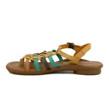 Sandalia de mujer con tiras entrelazadas y pulsera ajustable, diseño casual y cómodo.