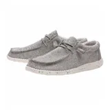 Mocasines de tejido elástico color gris, con suela UltraLIGHT y sistema Easy-On que incluye cordones elásticos.