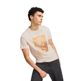 Remera de hombre color crema con estampado fotográfico de un felino y el logo de Puma en color cobre.