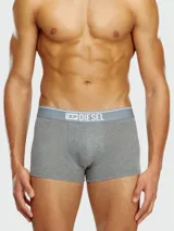Pack de tres bóxers Diesel de algodón color gris con cintura elástica gris con logo de la marca en blanco.