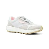 Championes urbanos American Sport Zoe, color gris claro con detalles en rosa pastel y suela color caramelo.