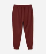 Pantalón deportivo estilo jogger color ladrillo, confeccionado en poliviscosa. Cuenta con cintura ajustable, bolsillos laterales y dobladillo ajustado.