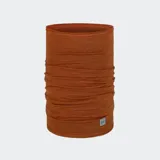 Cuello tubular ligero y multifuncional de lana merino, color terracota jaspeado.