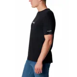 Remera negra de algodón con logo de Columbia en el pecho.
