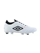 Championes de fútbol Umbro Legend color blanco con detalles en negro y una franja con los colores de la bandera italiana.
