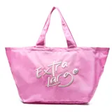 Bolso tipo shopper color lila, confeccionado en cuero sintético. Presenta doble asa fija, cierre superior y forro interior textil con bolsillo interno con cierre. Tiene el logo de la marca bordado en el centro.