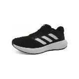 Championes Adidas Response Running para hombre, color negro con las tres tiras blancas y suela blanca. Ideales para correr.