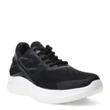 Championes negros con capellada de mesh y suela blanca.