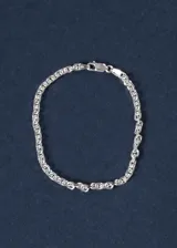 Pulsera de plata 925 con eslabones tipo forcé, de 4mm de ancho.