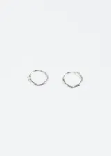 Par de aros tipo argolla de plata 925.