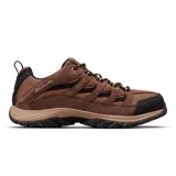 Championes de senderismo Columbia Crestwood Low para hombre, color marrón con detalles en negro y suela beige.